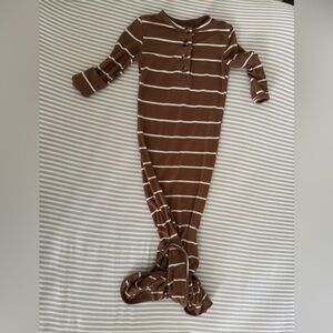 Lou Lou & Company Brown Striped Knotted Gown